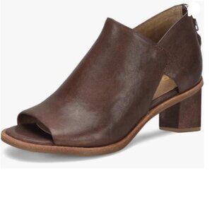 YDN Saddle Brown Peep Toe Low Block Heels Back Zipper Sandal Ankle Boots